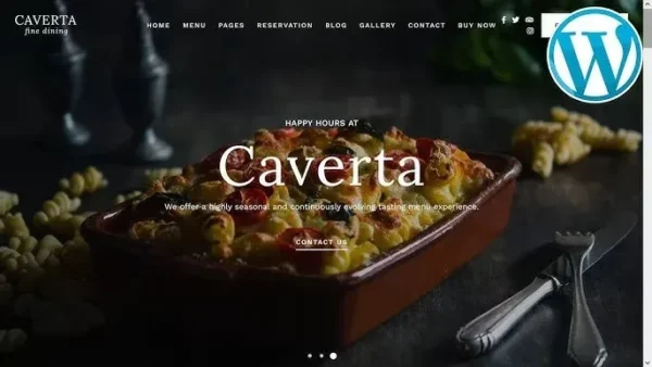 Caverta Fine Dining Restaurant WordPress Theme