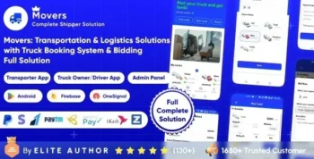 Movers v1.1 Online Load, Truck Booking & Lorry, Bid, Cargo, Logistics Transport Services Full Solution