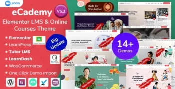 eCademy (v6.7) Elementor LMS & Online Courses Theme [Activated]