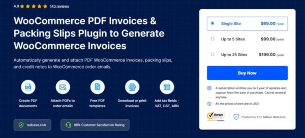 Webtoffee WooCommerce PDF Invoices & Packing Slips Plugin to Generate WooCommerce Invoices