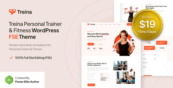Treina – Personal Trainer & Fitness WordPress Theme