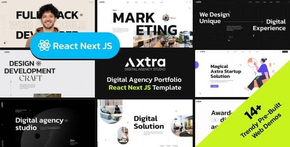 Axtra v1.1.5 Digital Agency Creative Portfolio React Nextjs Template