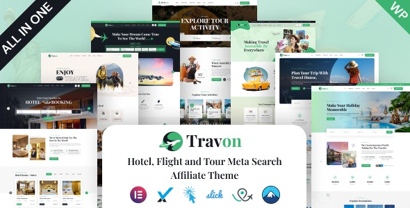 Travon- Hotel, Flights and Tour Meta Search Affiliate Theme
